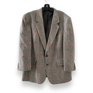 Vintage Oakton Multicolor Houndstooth Wool Sport Coat Jacket Men’s Size 46R